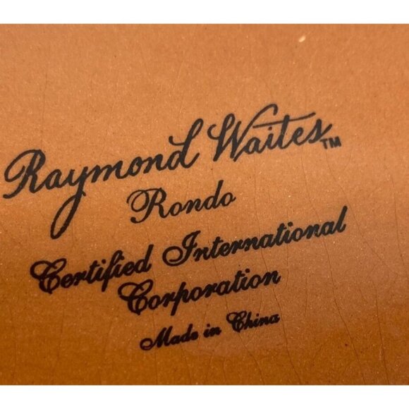 Discontinued Certified Intl Rondo Dinnerware by Raymond Waites Raymond Waites Certified Intl RONDO Brown Rust Yellow Rings Salad Plates Set 5